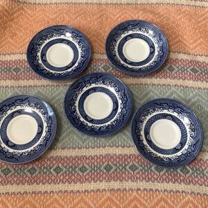Churchill blue willow set of five 5.5 inch plates